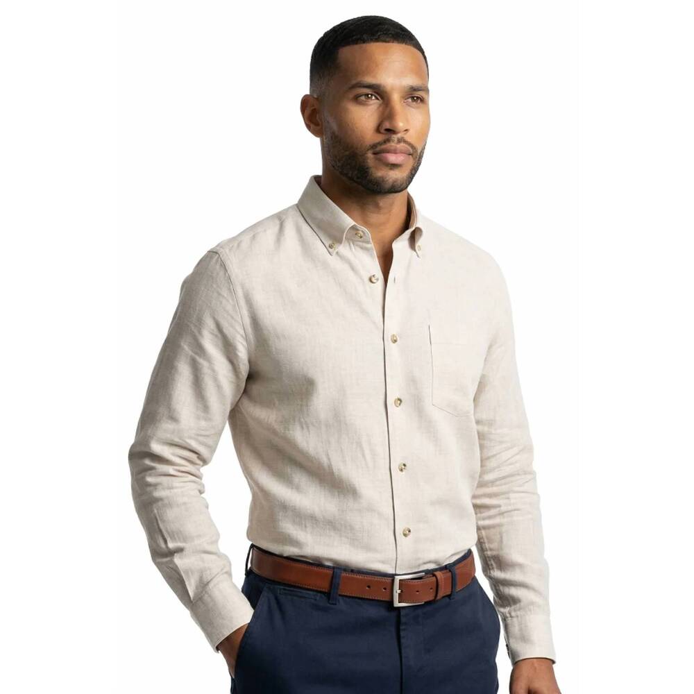 NEW SCOTT BARBER the chambray shirt in birch
